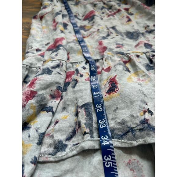 Linen Artsy Printed Halter Dress Size S Made in Italy Bellambra - Picture 7 of 11